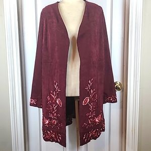 Curations Faux Suede Cardigan NWT